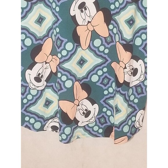 LuLaRoe Irma Disney tunic Minnie mouse green polyester blend size xxs READ new - Picture 3 of 9